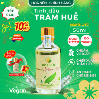  Tinh dầu Tràm Huế nguyên chất Hoa Nén - Chuẩn VietGAP - Chăm sóc an toàn cho mẹ bé sơ sinh - 50ml 
