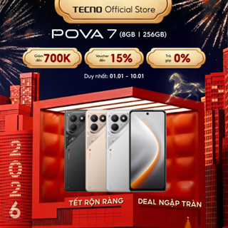  Điện thoại Tecno Pova 7 8 256GB | Siêu Pin 7000mAh | Sạc Nhanh 45W | Màn Hình 6.78" FHD+ 120Hz | Chính hãng 