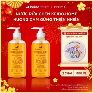   Combo 4 Chai 500ml  Nước Rửa Chén Thiên Nhiên Keido.home 500ml Cam Gừng & Oải Hương An Toàn Dịu Nhẹ Cho Da 