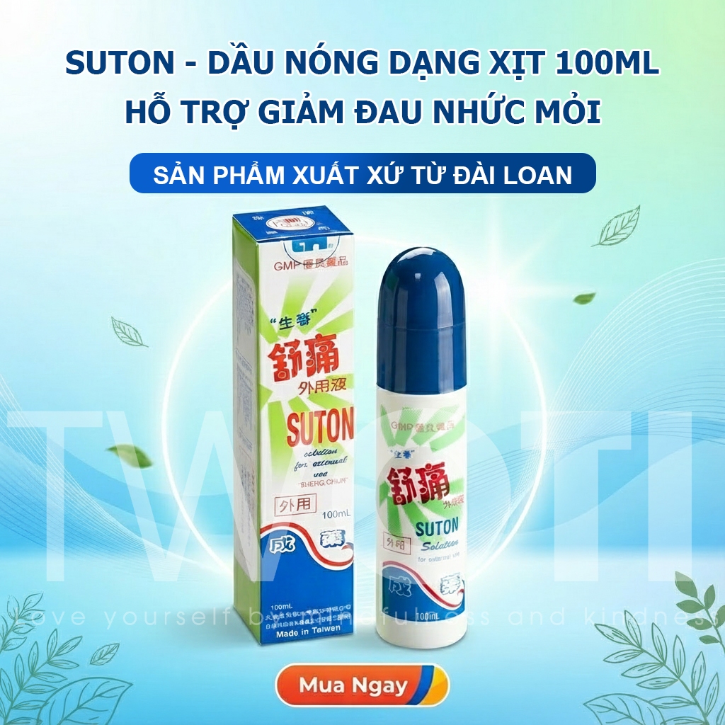 Dầu Nóng Đài Loan Dạng Xịt 100ml - Dùng Cho Vai Gáy, Cổ, Lưng, Tay Chân - Hàng Nội Địa Đài Loan