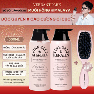  Bộ đôi Dầu Gội Xả VERDANT PARK 500ml muối hồng Himalaya AHA BHA kiềm dầu phồng tóc Shampoo Conditioner COMBO46 