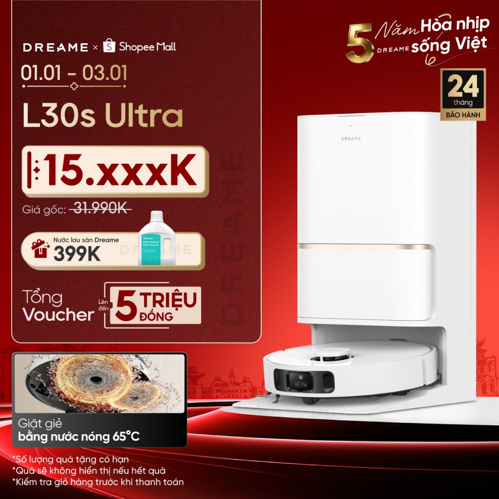  Dreame L30s Ultra L10s Ultra Gen 3 L50 Ultra CE Robot hút bụi thông minh | Lực hút đến 25.000Pa |  | BH 24 tháng 