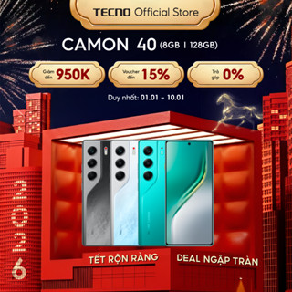  Điện thoại Tecno Camon  40 8Gb 128GB - Amoled 120Hz - 5200mAh -  Helio G100 Ultimate 