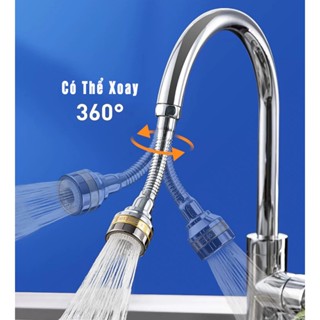 Dây Nối Đầu Vòi Nước Tăng Áp Có Nút Điều Chỉnh 3 Chế Độ Xoay 360