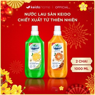  Nước lau sàn KEIDO 1L Hương Cam Quế Sả Chanh - Thảo mộc Ngăn côn trùng hiệu quả 