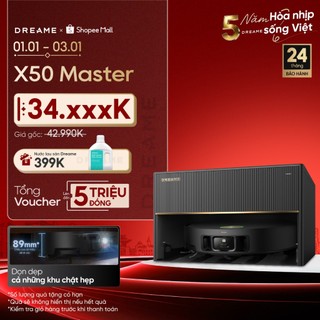  Dreame X50 Master Robot hút bụi thông minh | vượt thềm đến 6cm | trạm sạc đa năng nhỏ gọn 24.9cm | BH 24 tháng 