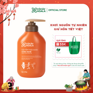  Sữa Tắm Thảo Dược Gừng Nghệ Cỏ Cây Hoa Lá - Làm Sạch Sâu Mờ Thâm Mụn 500g 
