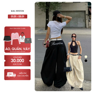  Quần kaki dài ống rộng dáng cong RECEPTIVE - KILL SYSTEM 