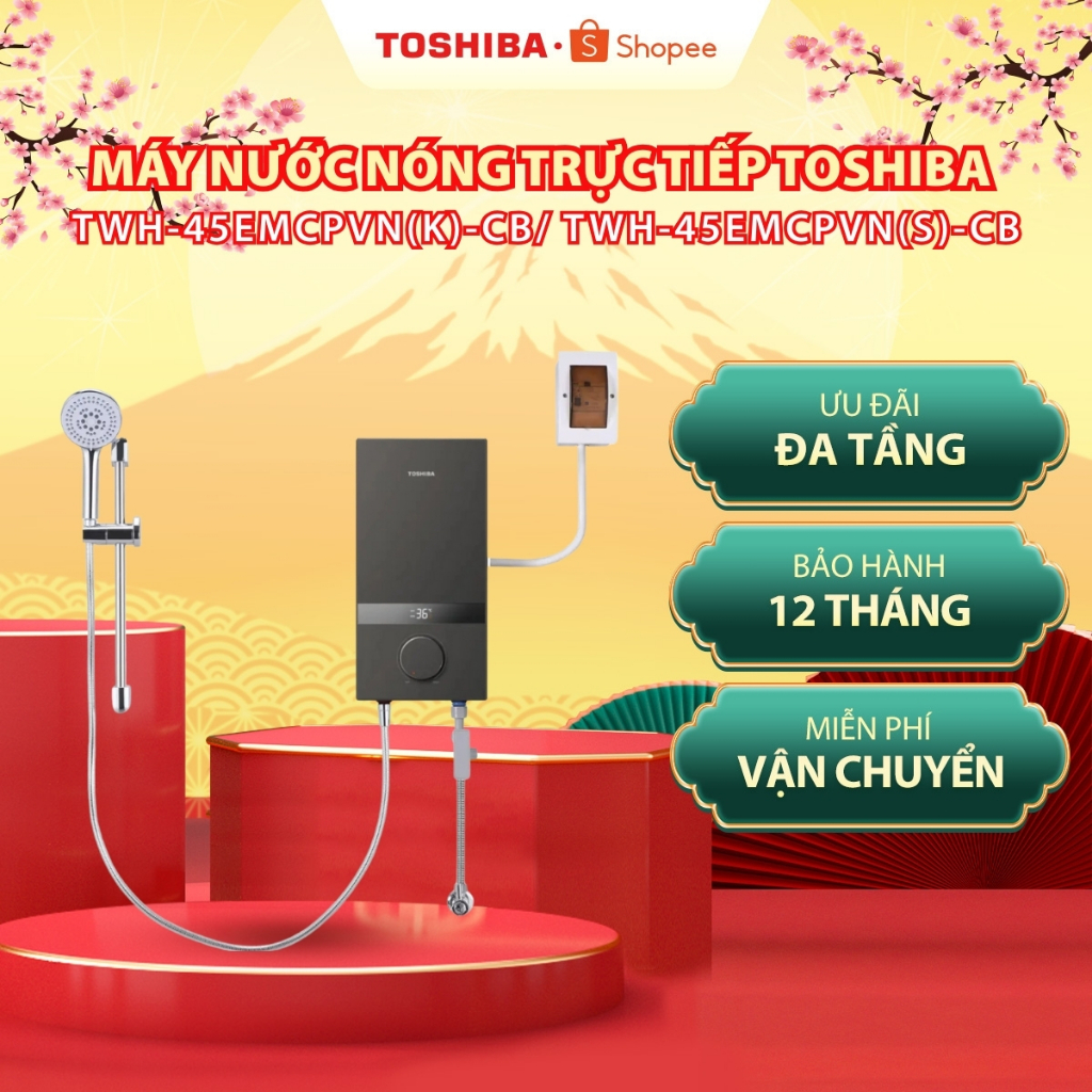 [Shopee giao lắp 0Đ HCM HN] Máy nước nóng trực tiếp Toshiba TWH-45EMCPVN(K)-CB/ TWH-45EMCPVN(S)-CB -