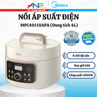 Nồi Áp Suất Điện Midea 4L MPC40110APA – Công Suất 1000W, Hầm Nhanh, Tiết Kiệm Thời Gian, An Toàn