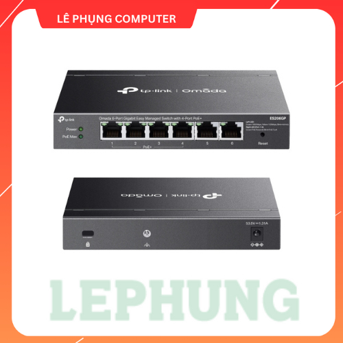 ES206GP Bộ chia mạng PoE+ Omada| 6 cổng Gigabit | 4 cổng PoE+ | Vỏ kim loại | App Omada quản lý | Bả