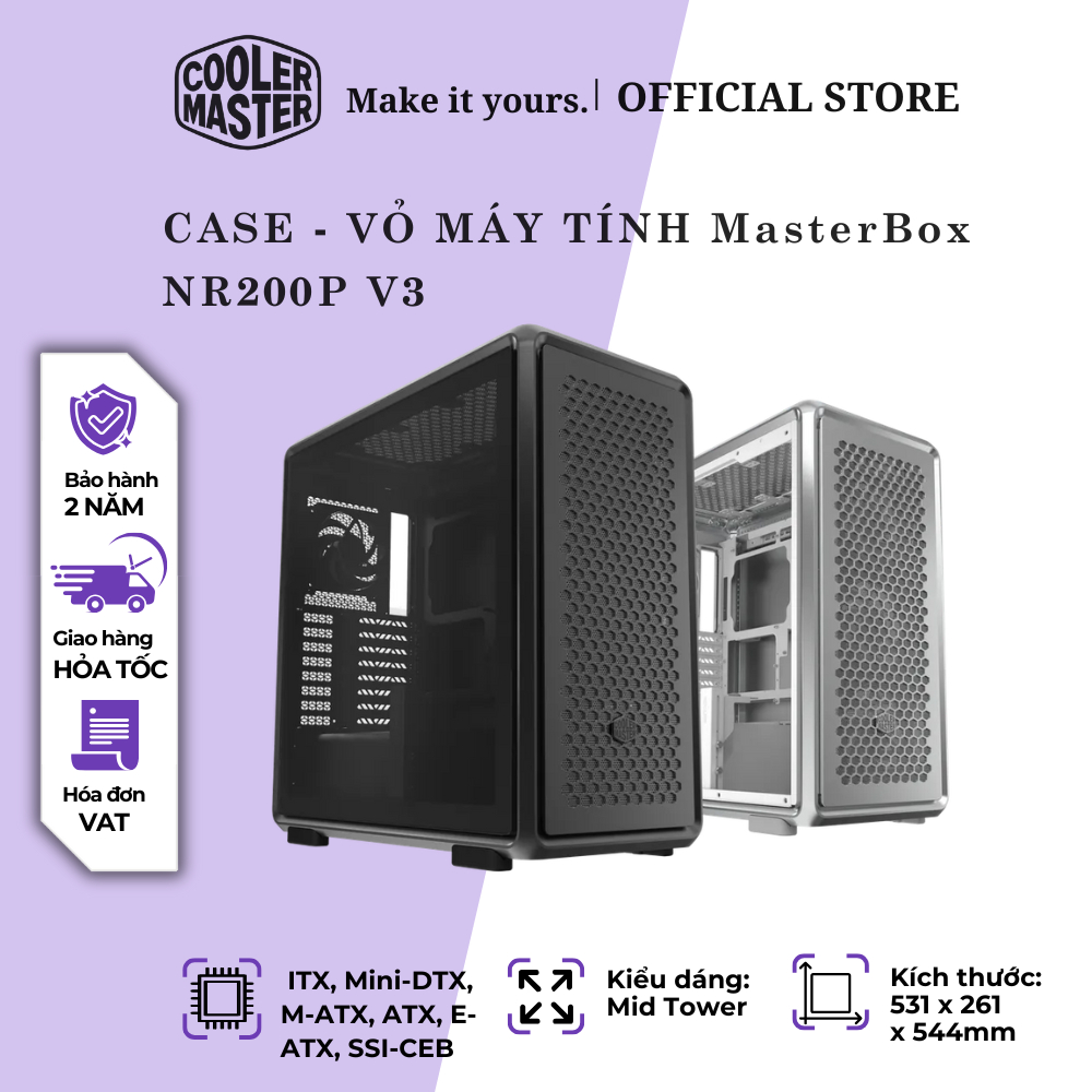 CASE - Vỏ máy tính MasterBox NR200P V3 COOLER MASTER - BẢO HÀNH 24 THÁNG
