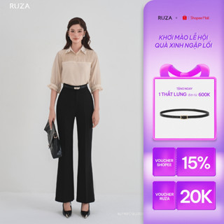  Quần tây nữ RUZA ống loe Lụa Lạnh màu đen thời trang công sở QLC025 026 