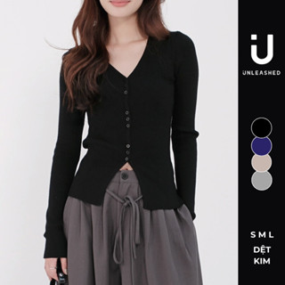  Áo len ôm tôn dáng dài tay cổ V sâu chất len mịn dệt kim cao cấp Unleashedvn LINTON slim fit V neck knitted cardigan 