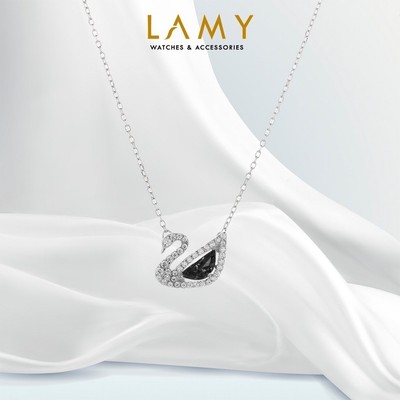 Dây chuyền thiên nga LAMY Crystal Swan Necklace Siver Black 6042