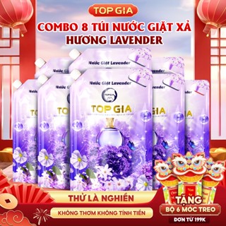   Combo 8 Túi  Nước giặt xả TOPGIA hương Lavender Dịu Nhẹ An Toàn Làm Sạch Vết Bẩn Lưu Hương 72H 