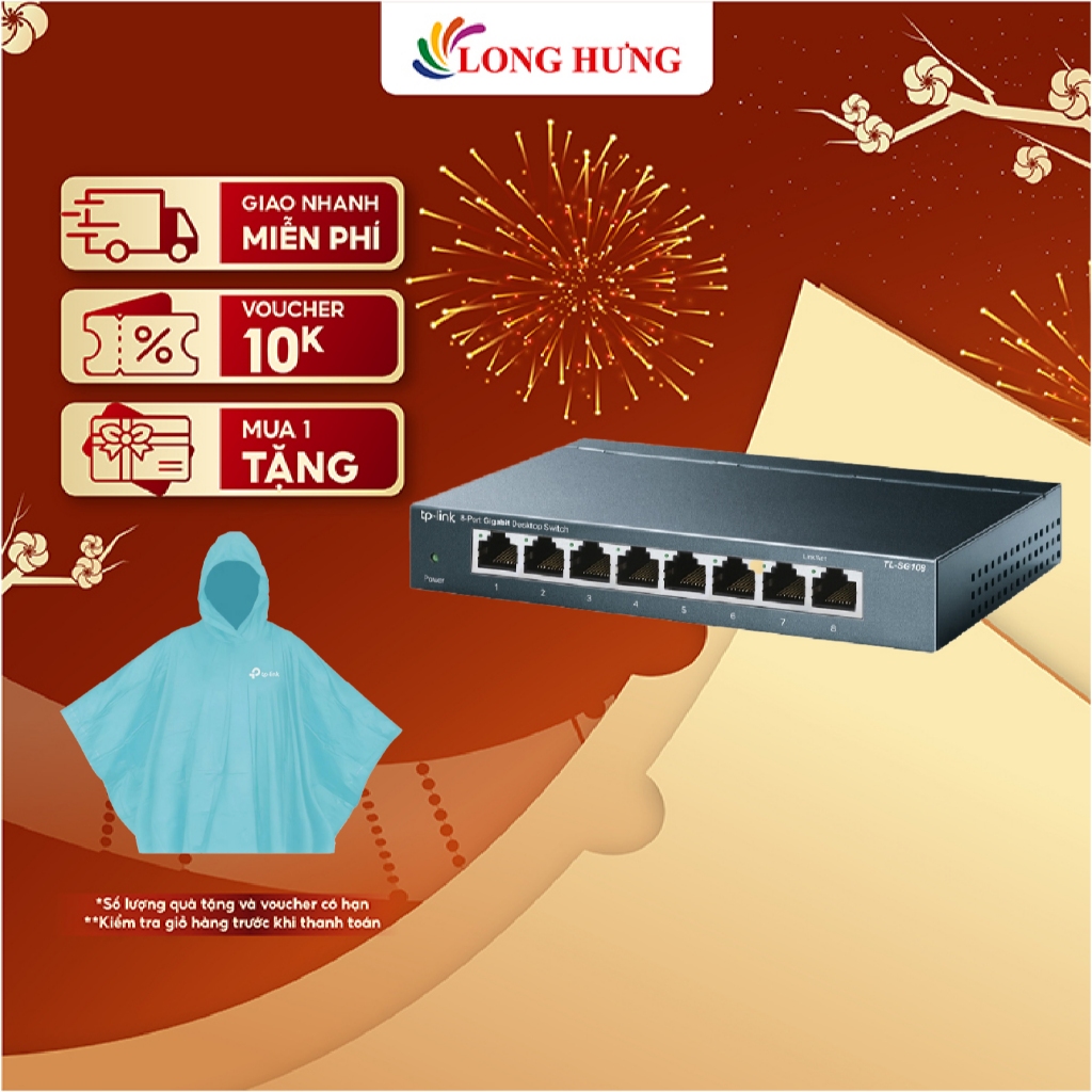 Switch TP-Link 8-Port Gigabit Desktop Switch TL-SG108 - Hàng chính hãng