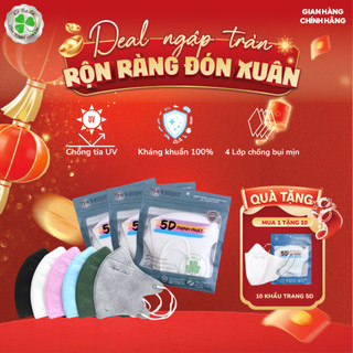   400 chiếc  Khẩu Trang 5D Thịnh Phát khẩu trang y tế chống tia UV 3 lớp kháng khuẩn quai mềm. 
