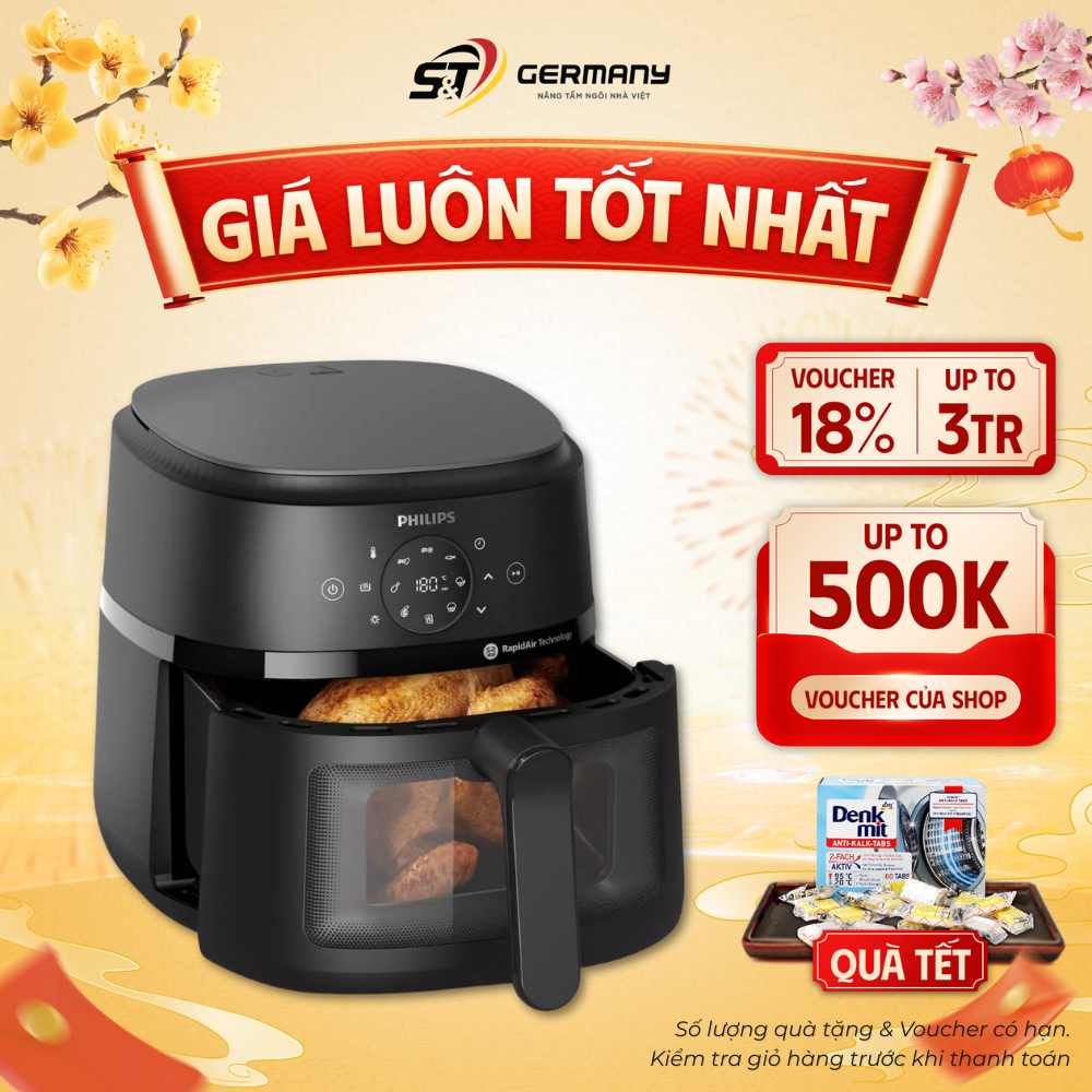 Nồi chiên không dầu Philips NA230/00 6.2L Airfryer Series 2000 Điện Tử Nhập Philips Việt Nam Germany