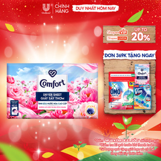  Giấy Thơm Comfort Hương Mẫu Đơn Và Hoa Hồng Ohara 40 tờ Dành Cho Máy Sấy Quần Áo Tủ Quần Áo 