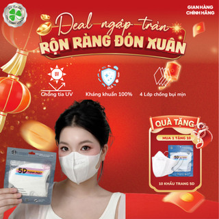   500 chiếc  Khẩu trang 5D Thịnh Phát khẩu trang y tế 3 lớp kháng khuẩn chống tia UV giọt bắn 