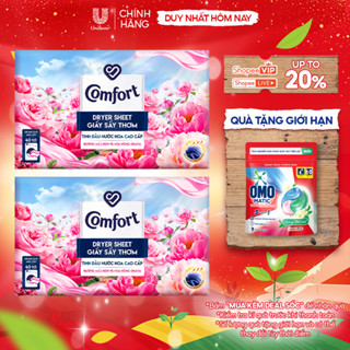  Combo 2 Hộp Giấy Thơm Comfort Hương Mẫu Đơn Và Hoa Hồng Ohara 40 tờ hộp Dành Cho Máy Sấy Quần Áo Tủ Quần Áo 