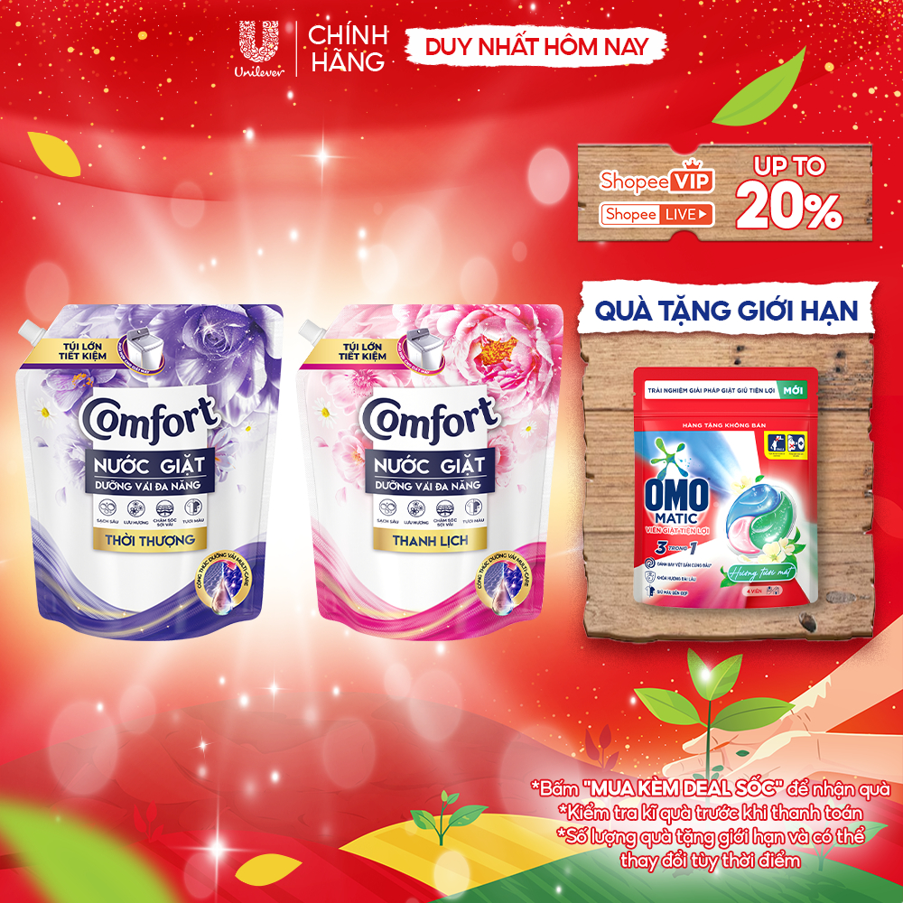  Nước Giặt Comfort Dưỡng Vải Đa Năng 3.0KG  3.8KG  Thiên nhiên Thanh Khiết   Thanh Lịch  Thời Thượng  