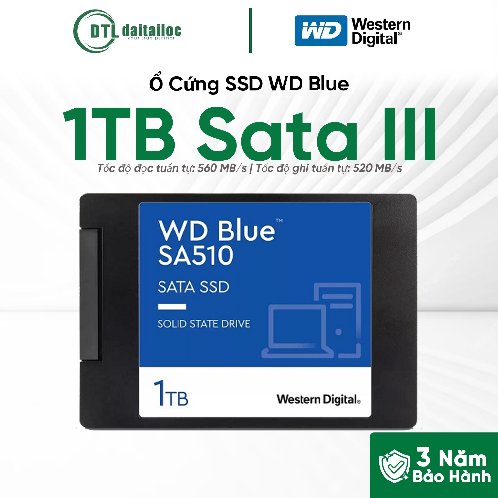 Ổ cứng SSD WD Blue 1TB Sata III 2.5 | Chính Hãng | Bảo Hành 36 Tháng