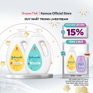   KOL  Bộ 2 chai Sữa tắm Johnson's Baby chứa sữa gạo & yến mạch 1000ml 
