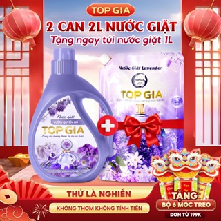   Mua 1 tặng 1  Nước Giặt Xả TOPGIA Can 2L Hương Vườn Quyến Rũ Lưu Hương 72H Dịu Nhẹ An Toàn Cho Da 