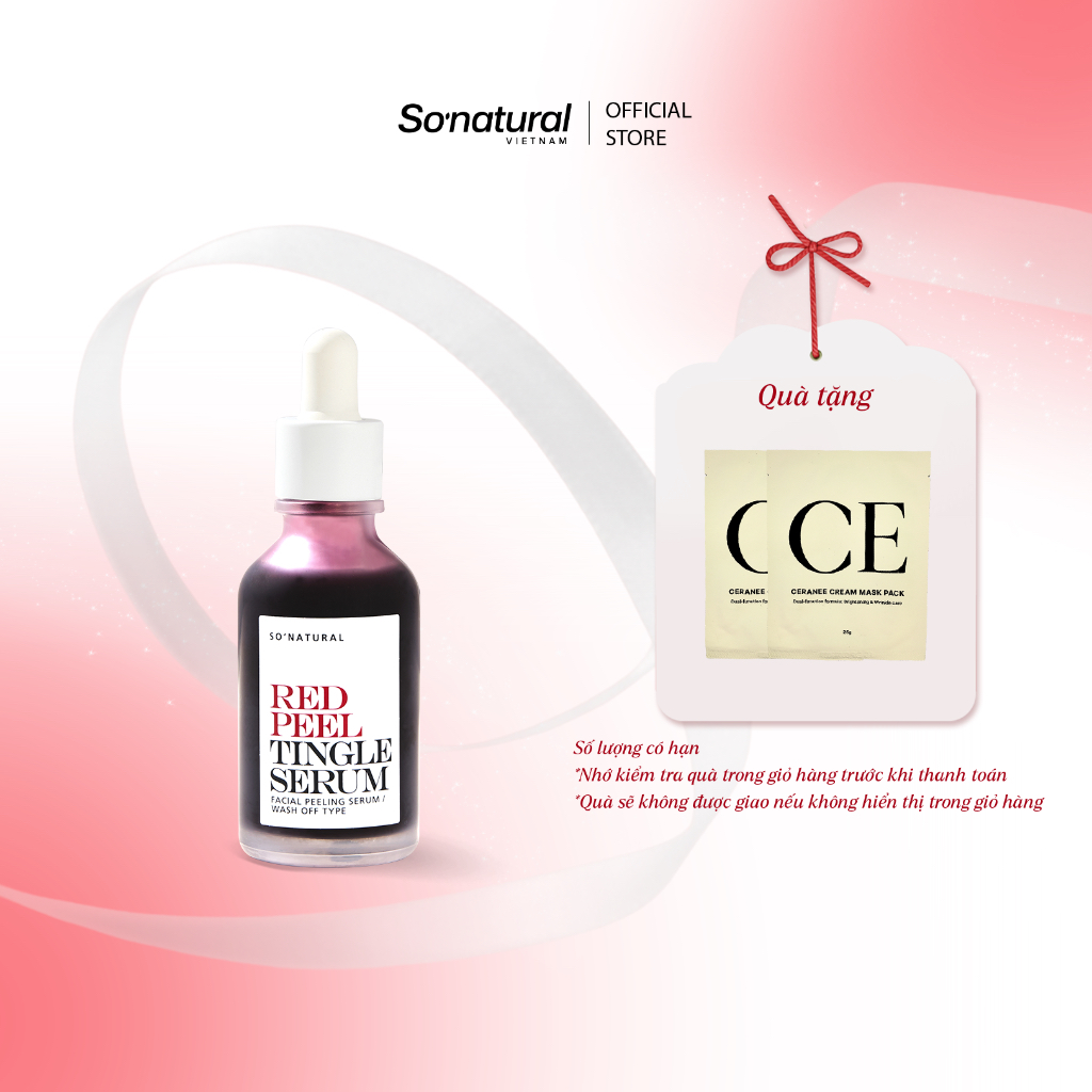 [35ML] Serum Tinh Chất Red Peel So Natural - Peel Da Lành Tính, Đào Thải Tế Bào Chết & Làm Sáng, Khô
