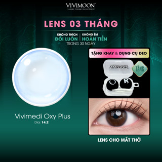  Lens cho mắt thở cận VIVIMOON 3 tháng trong suốt Vivimedi Oxy Plus  Giá 01 đôi  