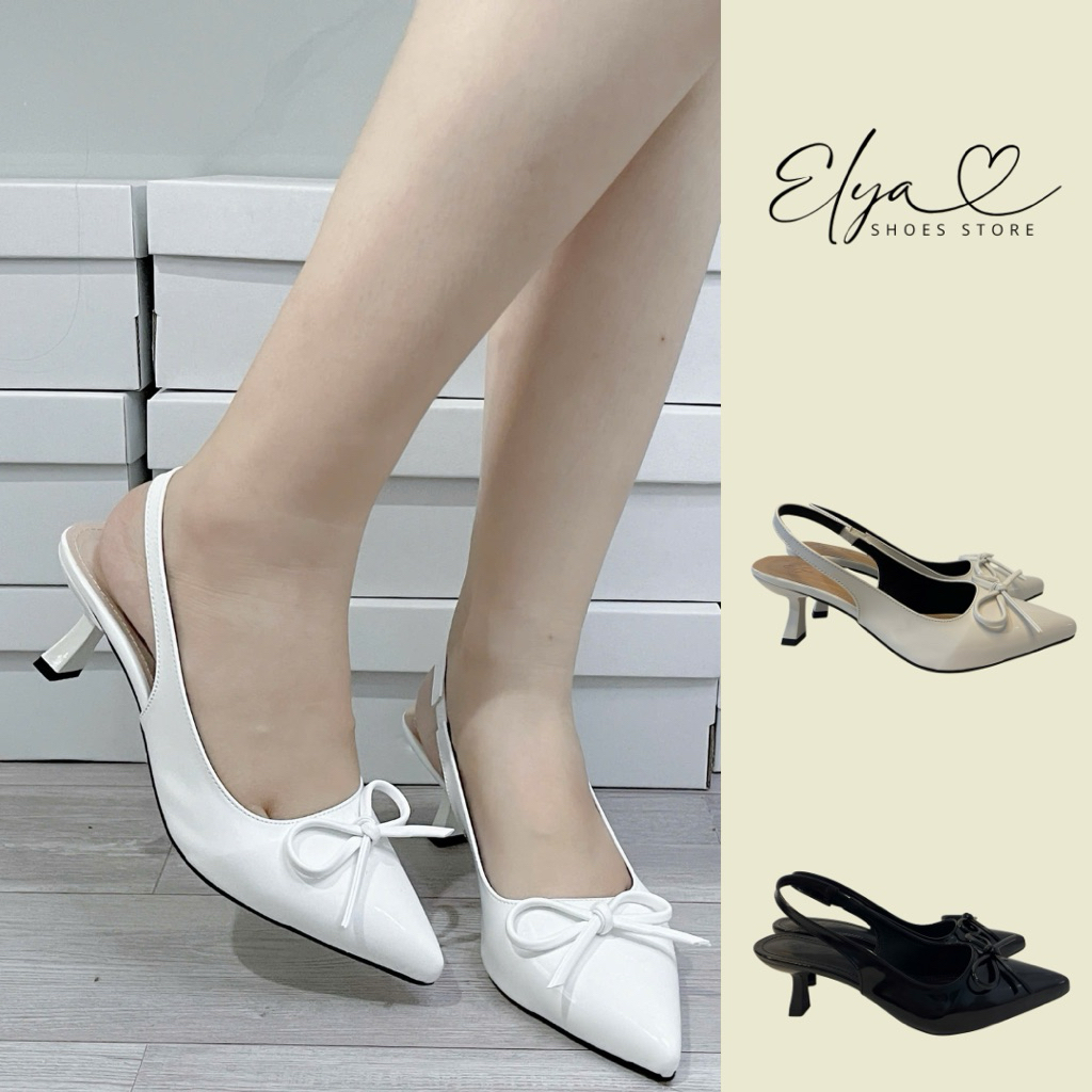 Giày cao gót Elya Shoes thắt nơ cao 5cm