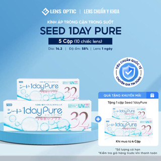  Kính áp tròng SEED 1 ngày không màu  combo 5 đôi  lens SEED 1day Pure - Lens Optic Hà Nội 