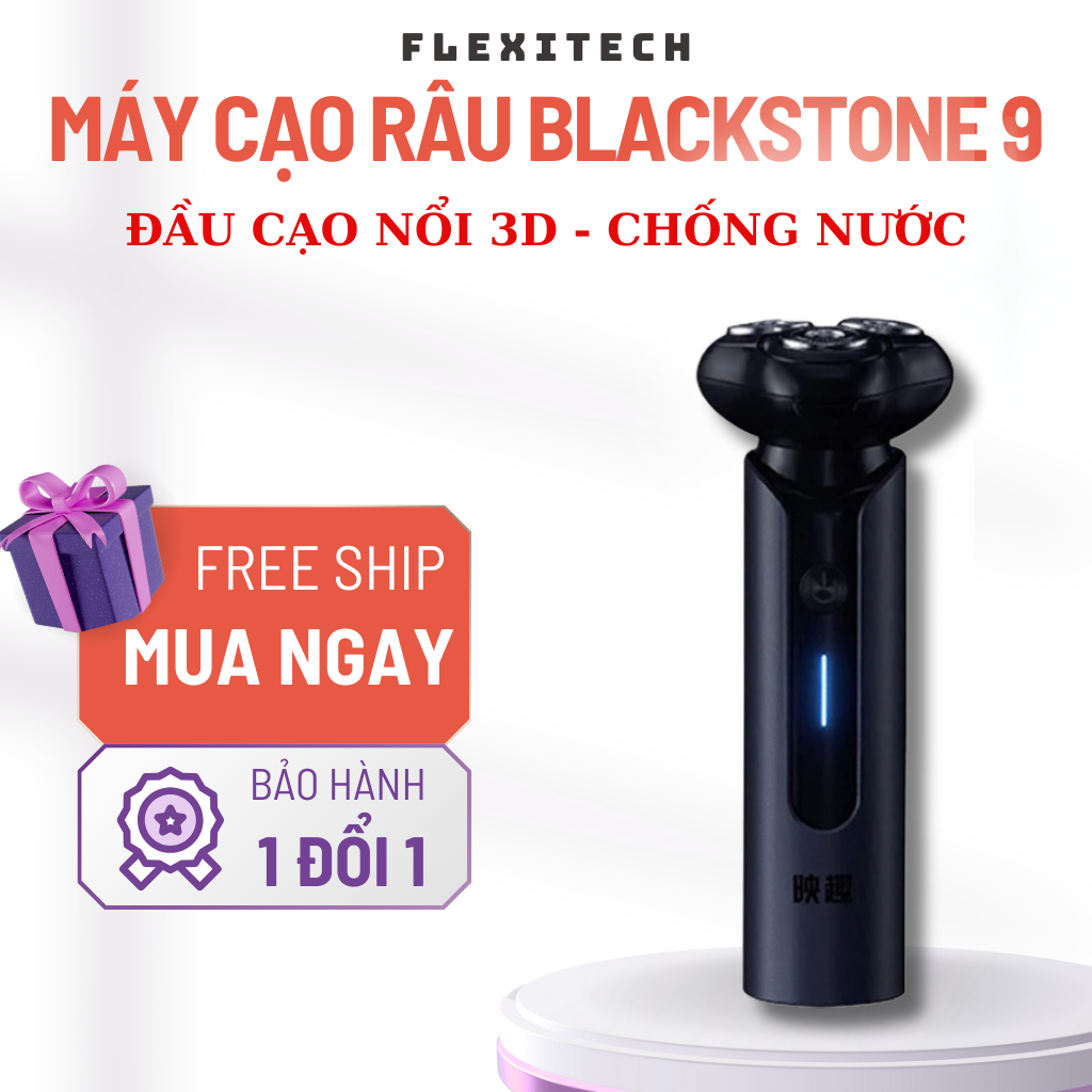 Máy Cạo Râu Enchen BlackStone 9 Đen – Lưỡi Dao 3D Cạo Sát, Chống Nước IPX7 – Pin Lâu, Thiết Kế Gọn N