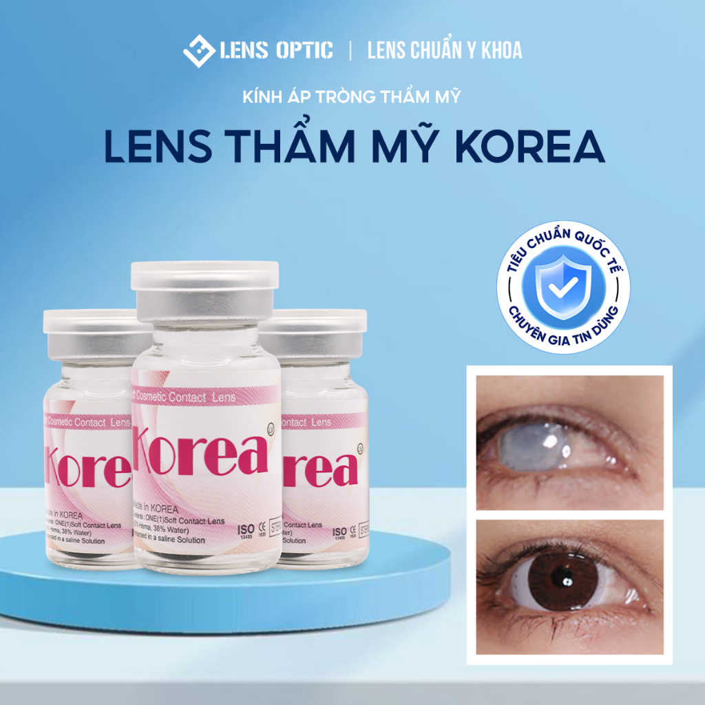 Lens Thẩm Mỹ LENS OPTIC Che Mắt Khiếm Khuyết IRIS BLACK KOREA Không Có Độ