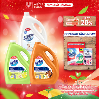  Nước lau sàn Cao Cấp Sunlight Tinh dầu Thảo mộc Ngăn côn trùng Chanh & Sả | Quế & Cam | Tre & Lô hội - Chai 3.6 KG 