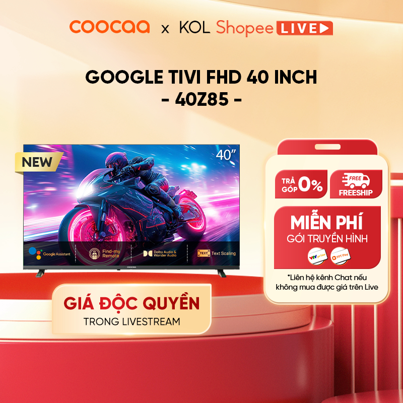 Google Tivi CooCaa Model 40Z85 Smart TV | HDR10 | Dolby Audio