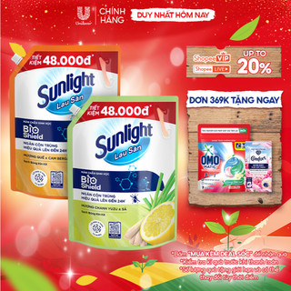  Nước lau sàn Sunlight BIOSHIELD Ngăn côn trùng hiệu quả | Túi 3,4 KG | Hương Chanh Yuzu & Sả | Hương Quế & Cam Bergamot 