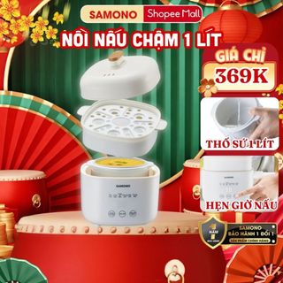   Hỏa tốc HCM  Nồi nấu chậm đa năng SAMONO SW-SC10 dung tích 1L phiên bản tiếng Việt - Hàng chính hãng BH 1 năm 