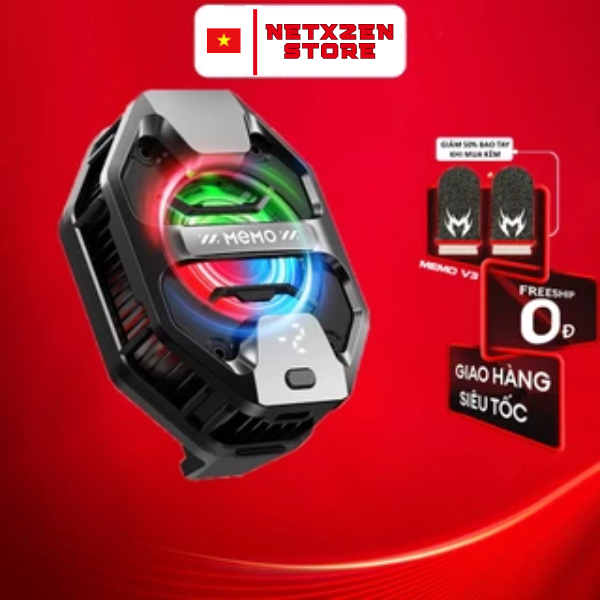 Quạt tản nhiệt sò lạnh AI 3 chế độ MEMO DL20 làm mát sâu đóng đá tăng FPS chơi game mobile liên quân