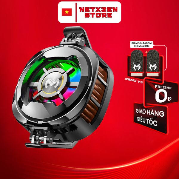 Quạt tản nhiệt điện thoại MEMO CX06 đóng đá siêu lạnh công tắc 3 chế độ gió tăng fps chơi game liên 