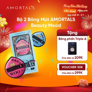  Bông Mút Trang Điểm Amortals Đen Cao Cấp Không Hút Nền Độ Đàn Hồi Cao Giúp Lớp Nền Mịn Mướt Mềm Mại Kèm Hộp Đựng 