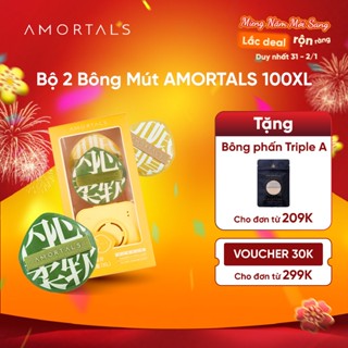  Bông Mút Trang Điểm 100 Amortals Mút Trang Điểm Quốc Dân Mềm Mại Đàn Hồi Cao Dễ Tán & Không Hút Nền Tặng Kèm Hộp Đựng 