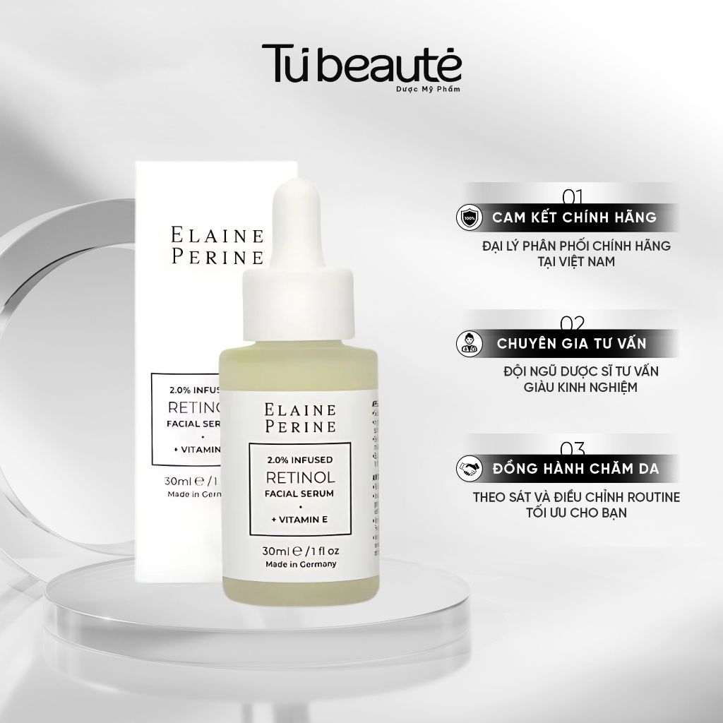 [HÀNG CÔNG TY] Tinh Chất Làm Mờ Nếp Nhăn Elaine Perine 2.0% Infused Retinol Facial Serum + Vitamin E