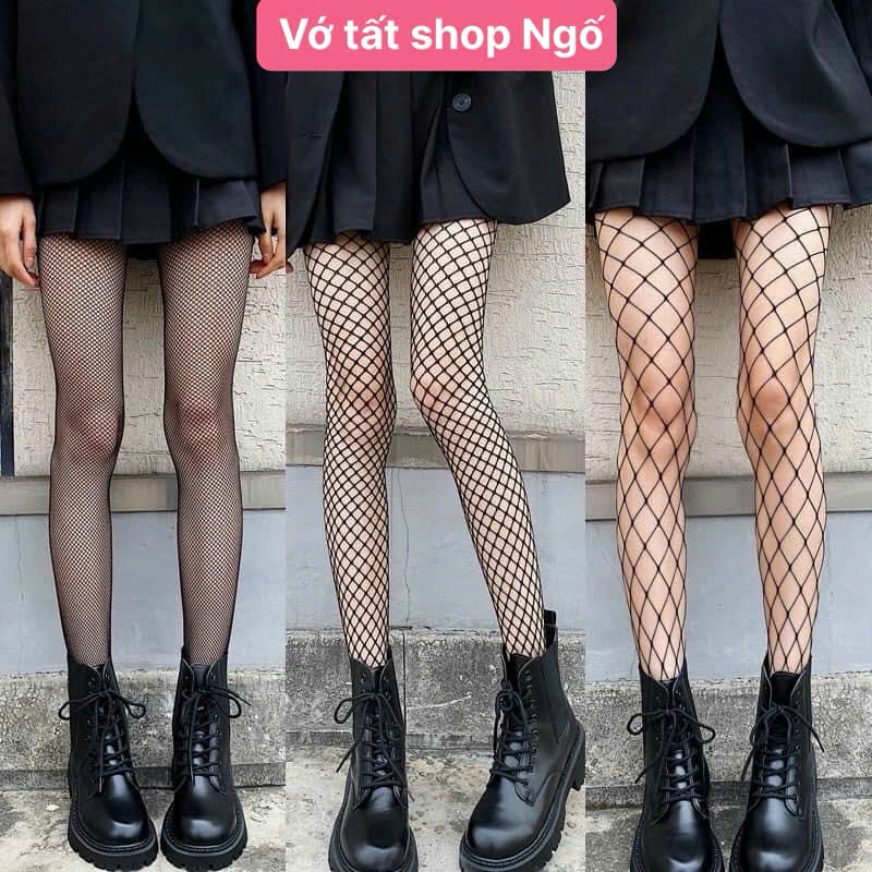 Quần Tất Vớ Lưới Ô, Mắt lưới nhiều kích cỡ, Vớ quần lưới Nữ Thời Trang Đủ Size Lưới
