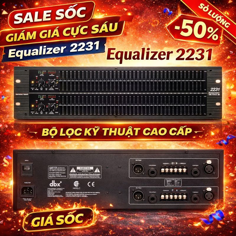 Lọc Xì EquaLizes DBX 2231 / 231, 32 band mỗi kênh, 2 kênh 64 Band C, Cân Bằng Âm thanh.