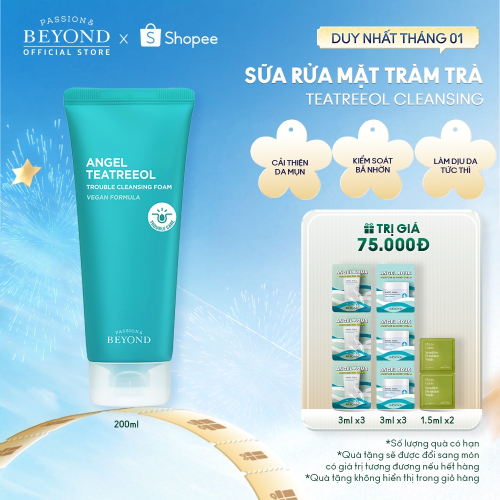 [Beyond Official x KOL ] Sữa rửa mặt tràm trà thuần chay Beyond Angel Teatreeol Cleansing Foam 200ml