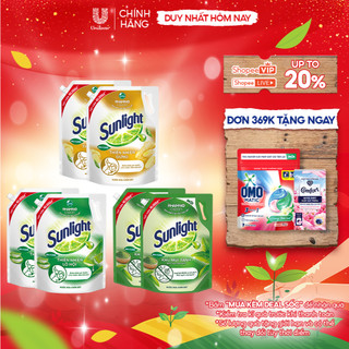  Combo 2 Nước rửa chén Sunlight Bio-care với thành phần từ 100% tự nhiên Túi 3.3kg 