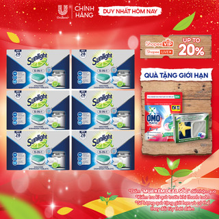  Combo 6 hộp viên rửa chén Sunlight - 168 viên rửa chén Sunlight  6 hộp  
